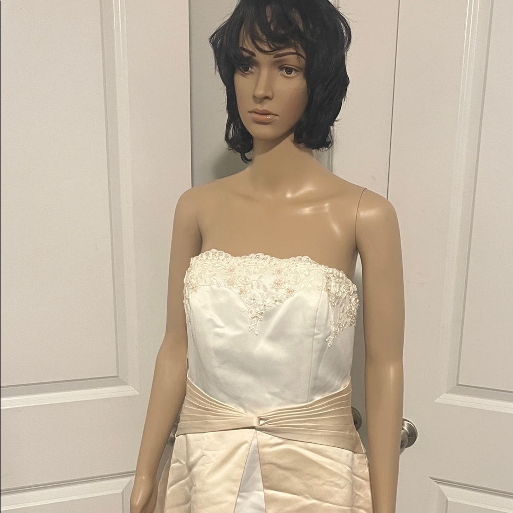 Strapless White and Cream Gown